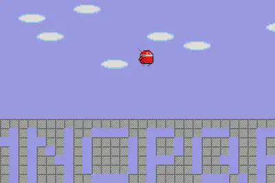 図2: ドロイド君が右へ右へと進んでいく。ボタン押下で色も変わる。