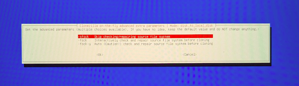 図8:  ファイルシステムのチェックはスキップ(デフォルト)